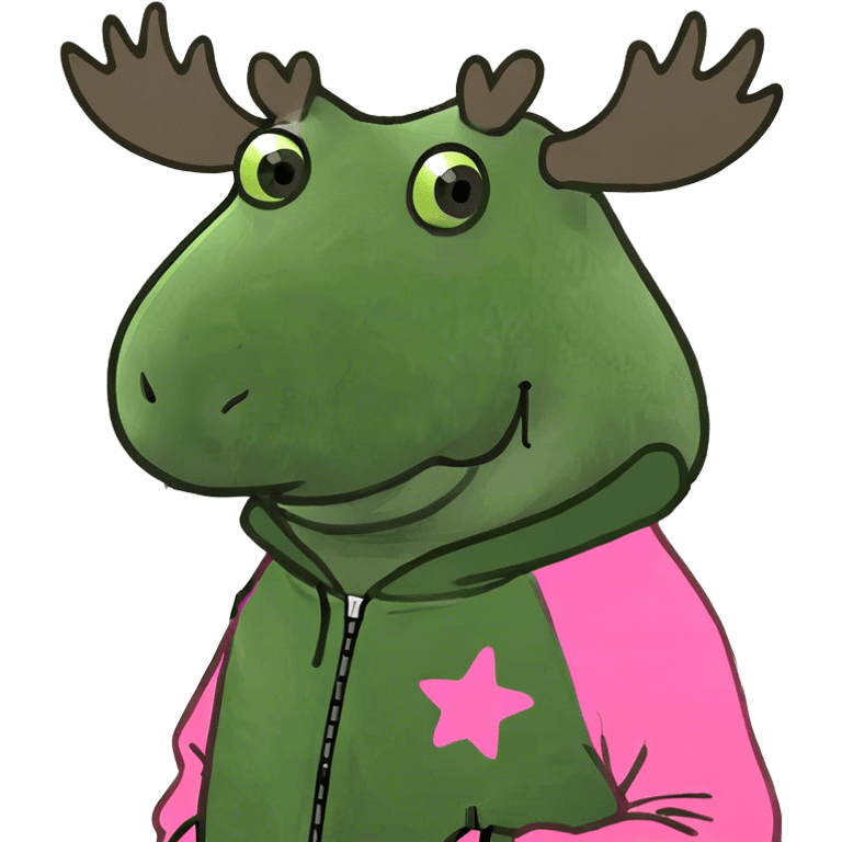 Moose with lashes wearing pink tracksuit  emoji