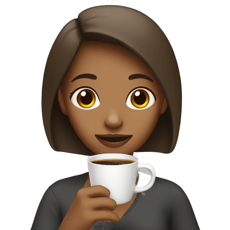 Girl drinking coffee emoji