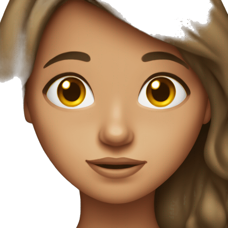 brunette girl with freckles tan emoji