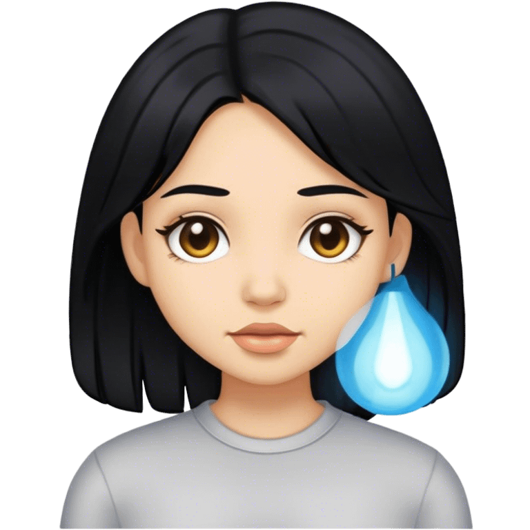 Girl with layered black hair emoji