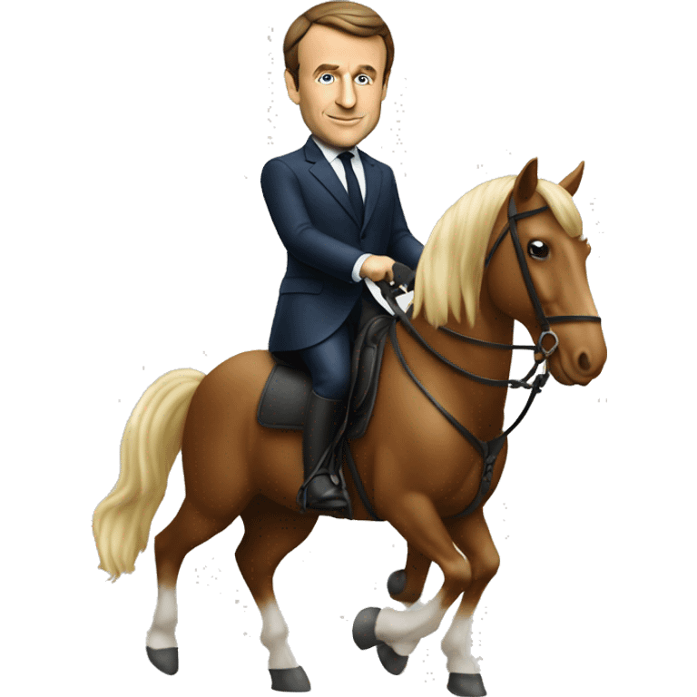 Emmanuel Macron sur un cheval emoji