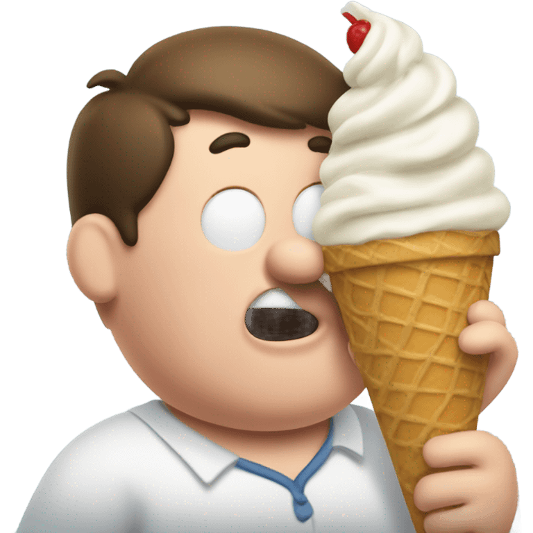 Peter griffin licking a ice cream emoji