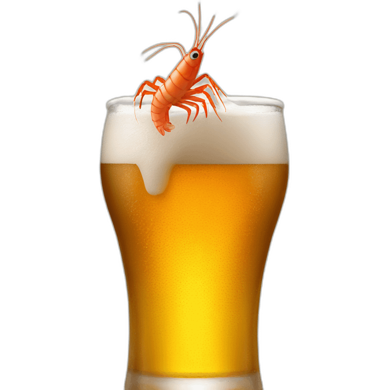 Shrimp jump into beer emoji