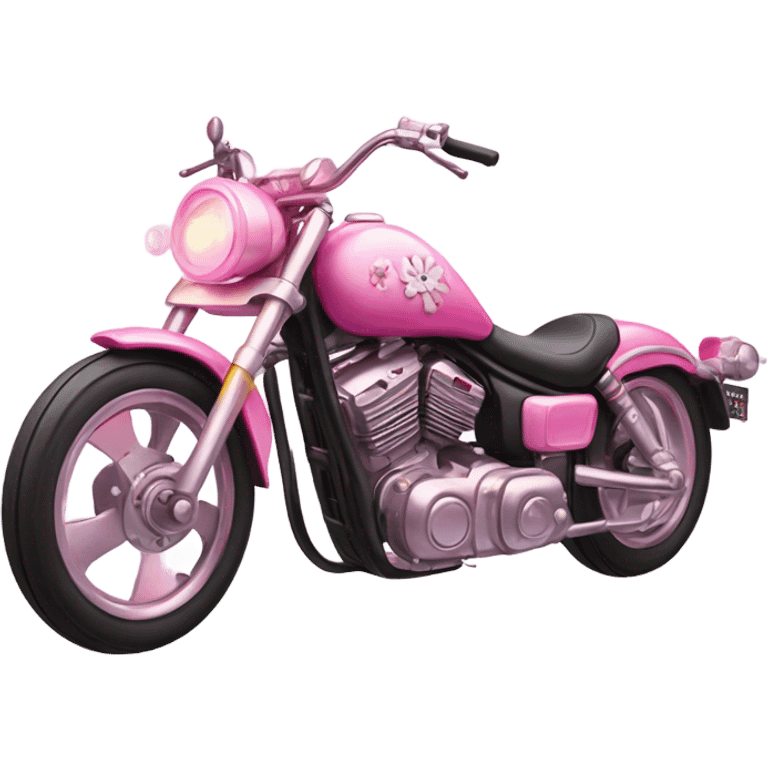 Pink ombre motorcycle with glitter and decorated in flowers  emoji