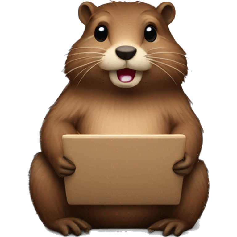 Beaver using laptop emoji