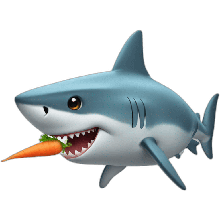 Shark eating carrot emoji