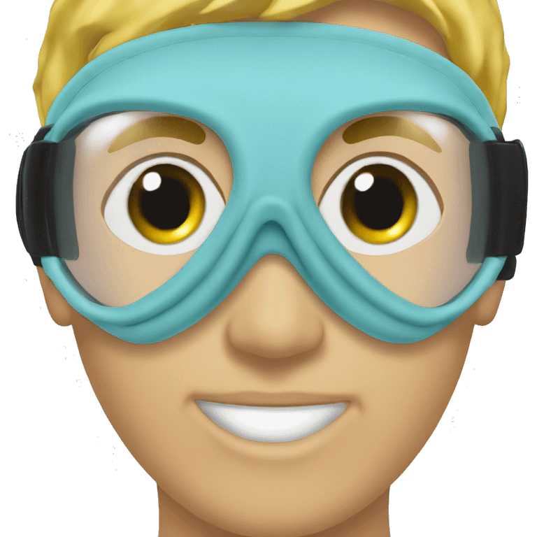 Snorkel eye mask light blue emoji