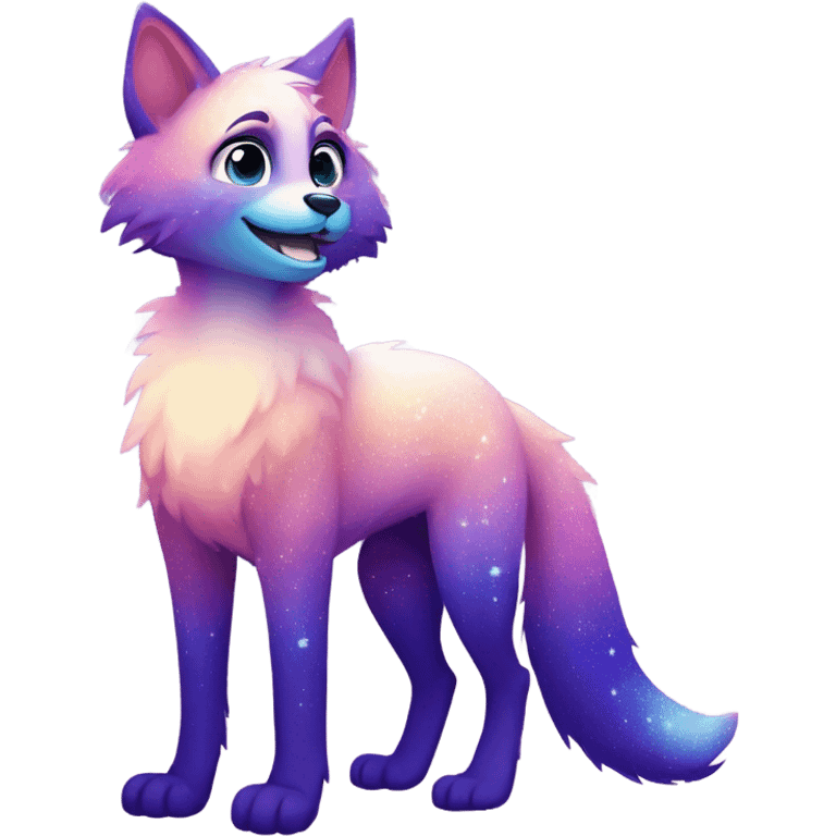 gradient-Sparkle-nebula-fursona anthropomorphic furry full body emoji