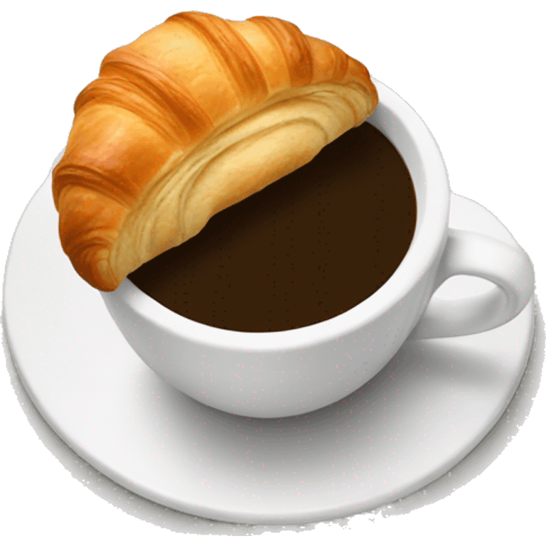 A glass of coffee with a croissant emoji