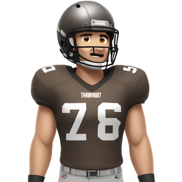 defensive end football player with brown hair emoji