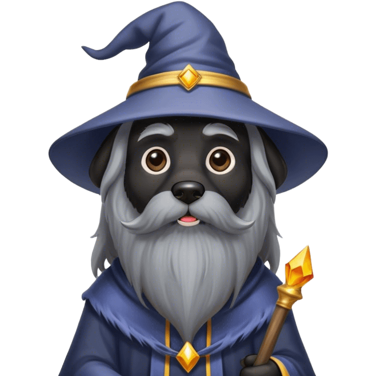 black dog Wizard emoji