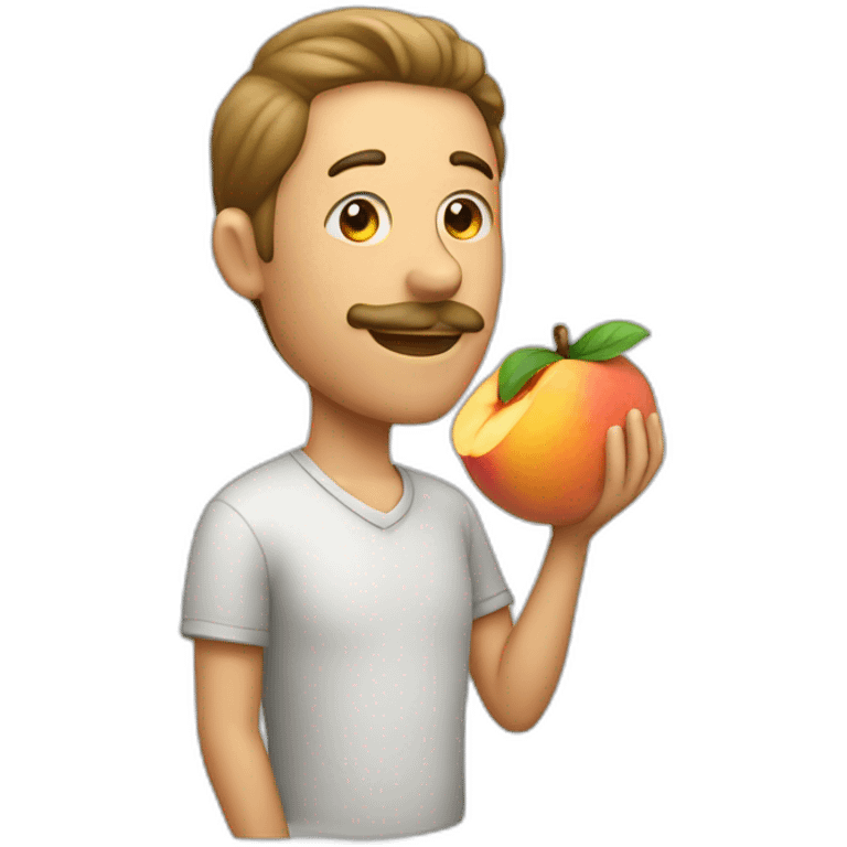 Man eating peach emoji