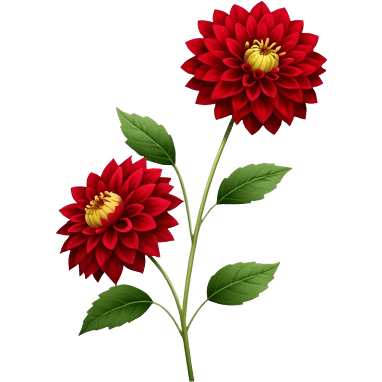 single Red Dahlia, straight stem emoji