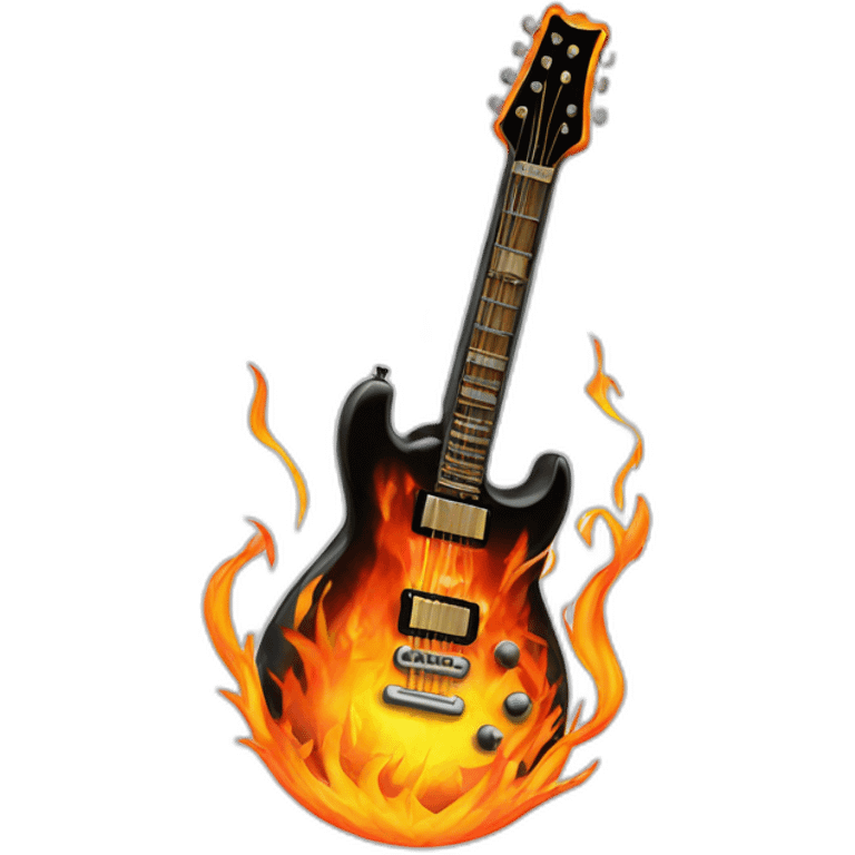 Electric Guitar fire flames emoji