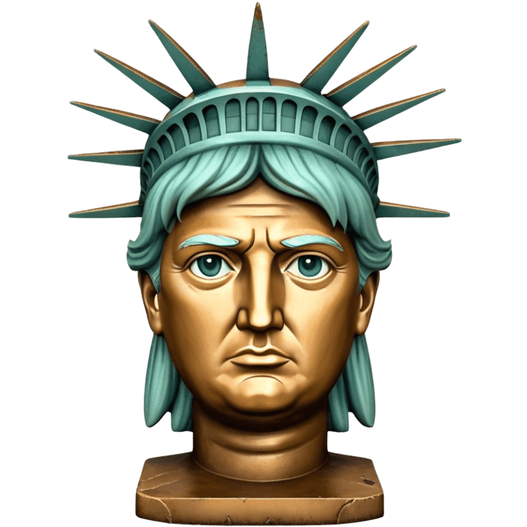 Statue of liberty with Donald Trump face emoji