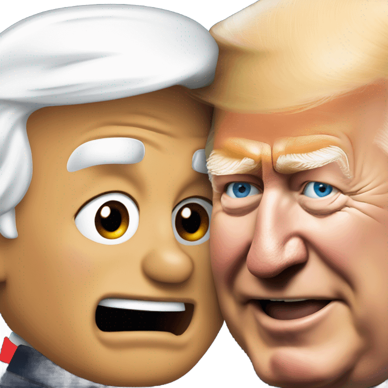 joe biden biting donal trumps ear emoji