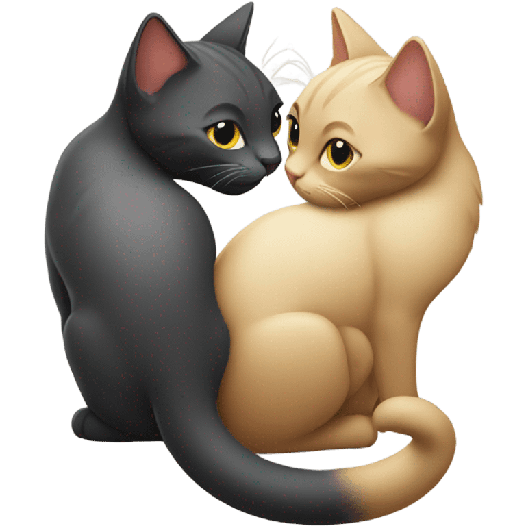 two cats in love emoji