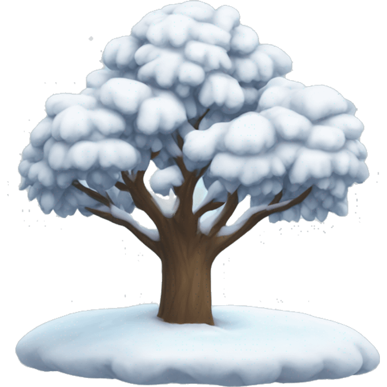 Pone tree with snow  emoji