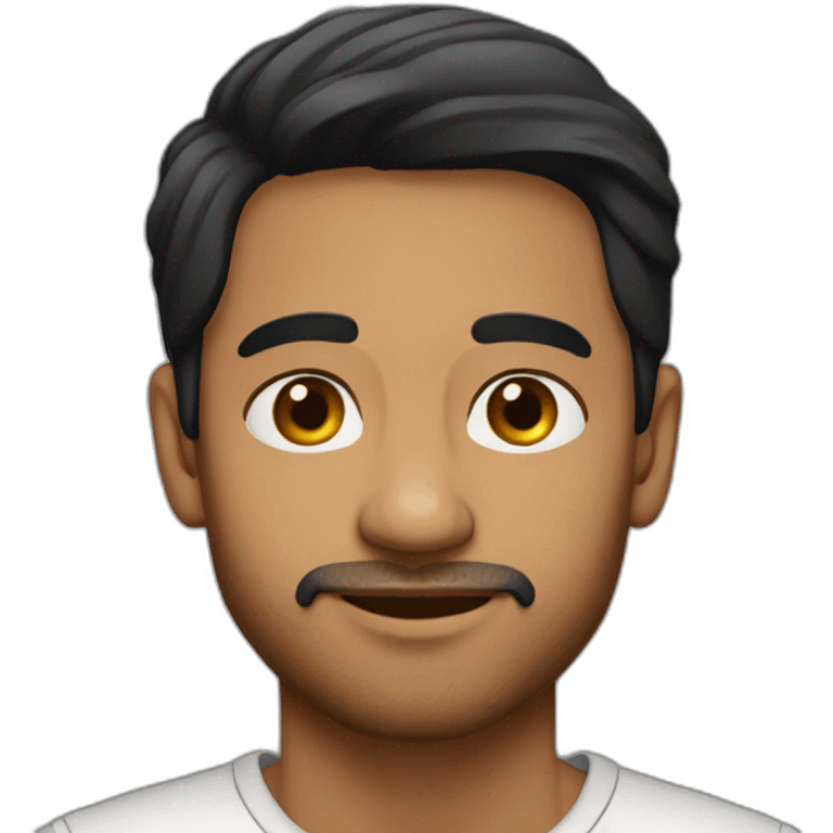 Indian guy light brown skin smooth black hair in his 30s emoji