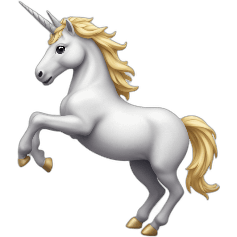 Rearing unicorn facing left emoji