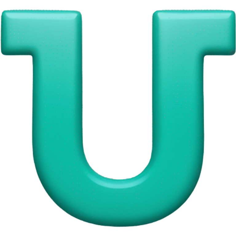 Teal color letter U emoji