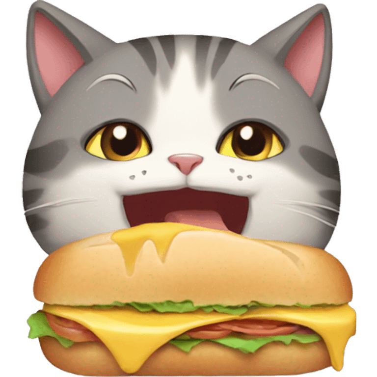 cat eating sandwich emoji