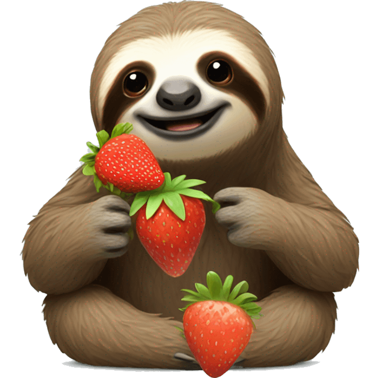 Sloth eating a strawberry  emoji