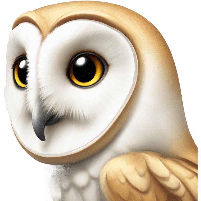 Barn owl with unicorn horn emoji