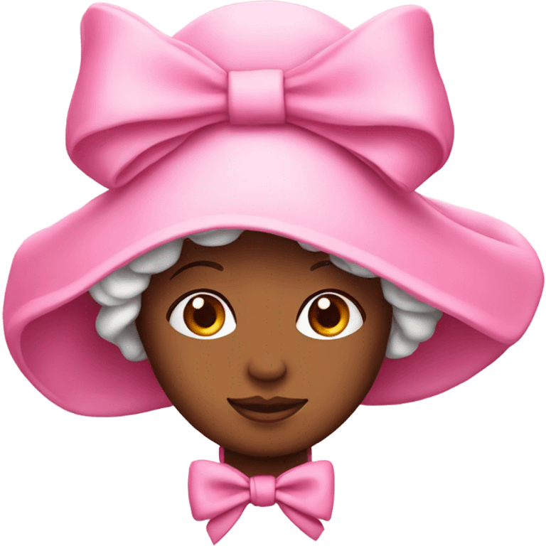 Pink bonnet with bow emoji