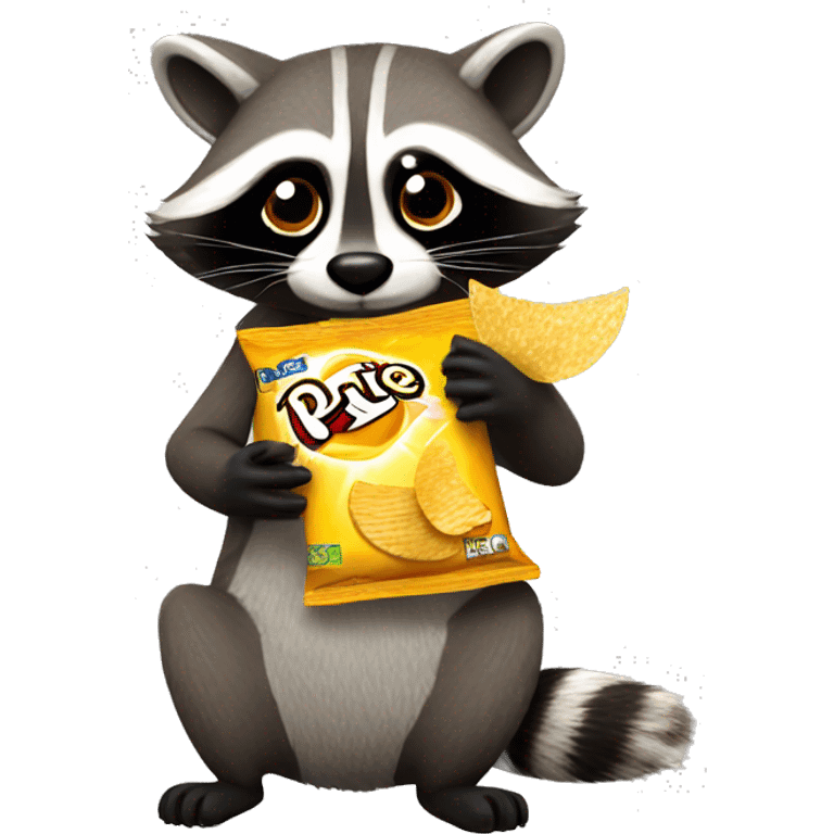 Raccoon eating Pringles emoji