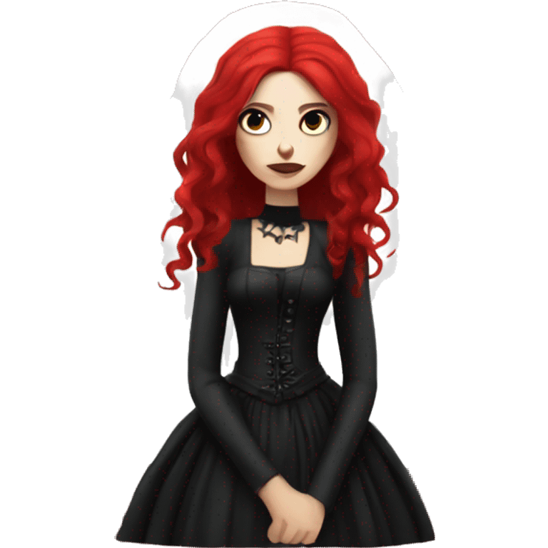 Goth lady with red hair emoji