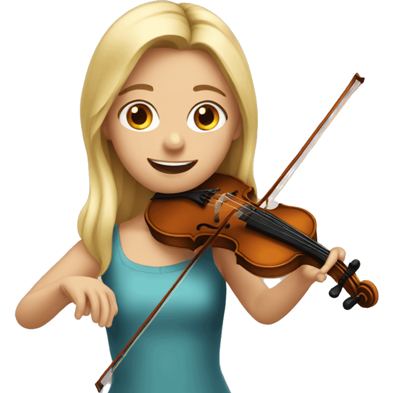 blond girl playing a violin emoji