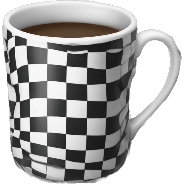 Black and white checkered mug emoji