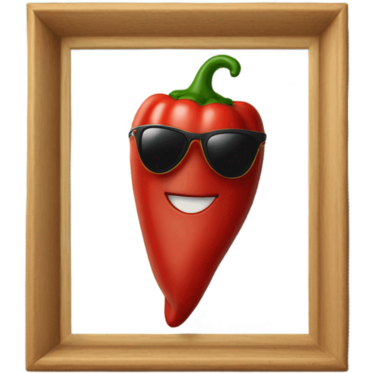 Red pepper with Mantel and sunglasses and necklace emoji