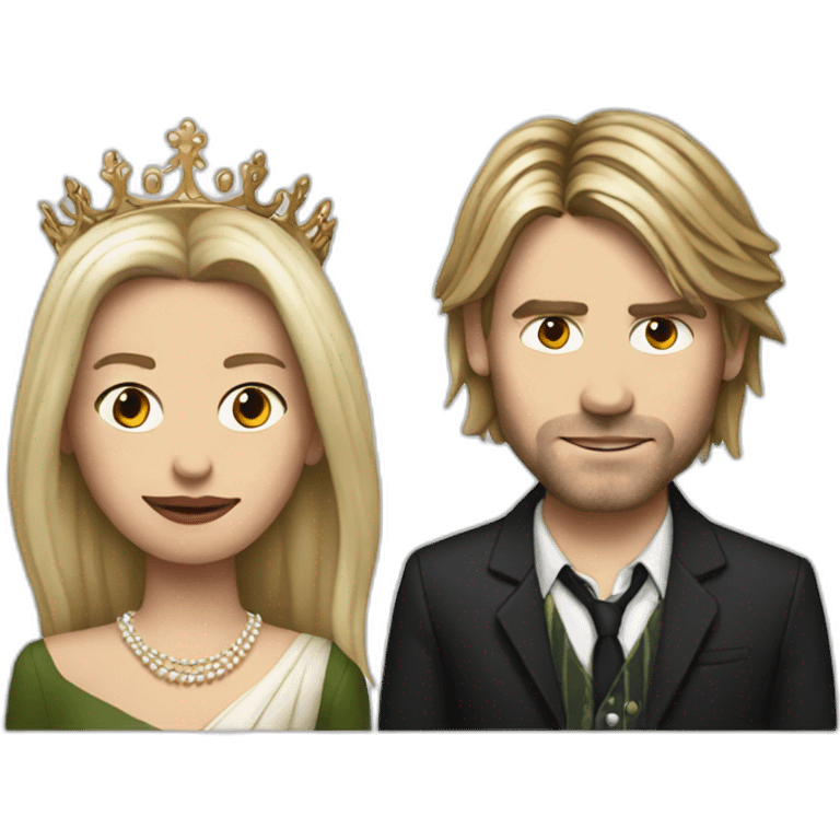 the british queen and kurt cobain emoji