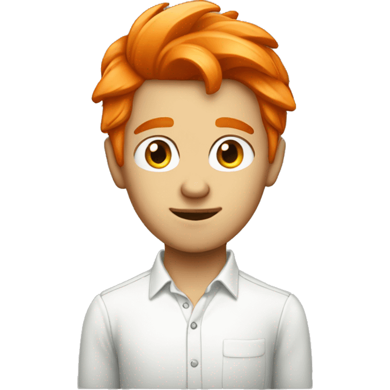 A young not so clever looking guy with Shirt and orange hair emoji