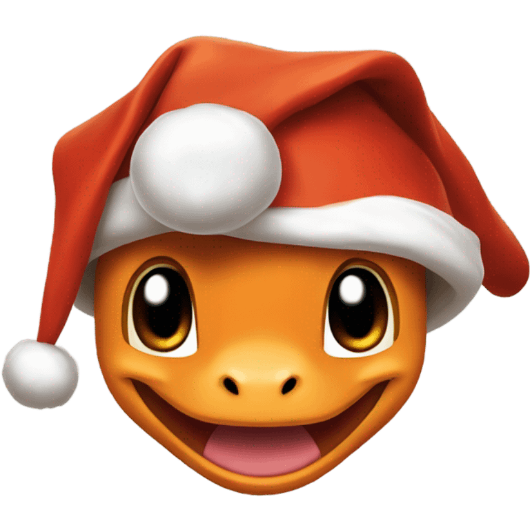 Charmander with a Santa hat on emoji