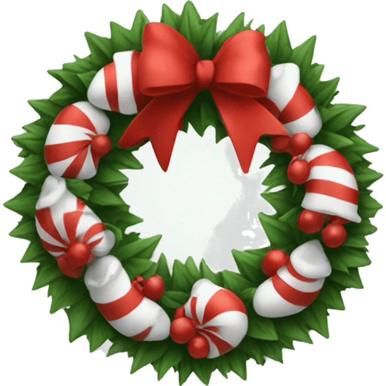 Red and white christmas wreath emoji