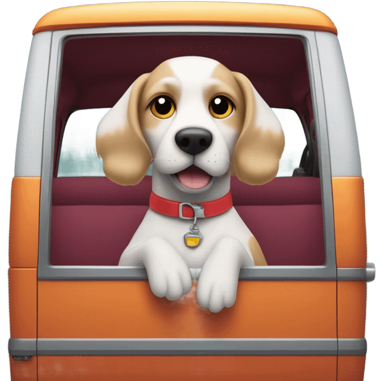 Dog driving a van emoji