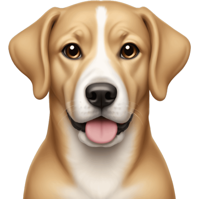 Light tan dog with white patch on the head emoji