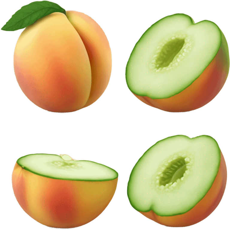 Peach with a cucumber inside emoji