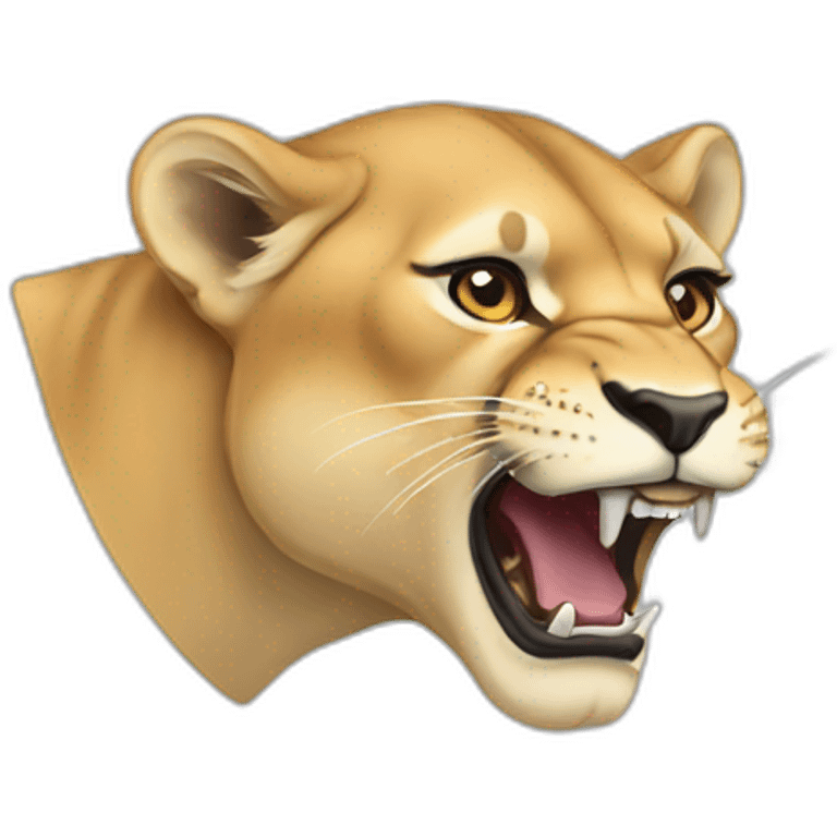 Lioness roaring emoji