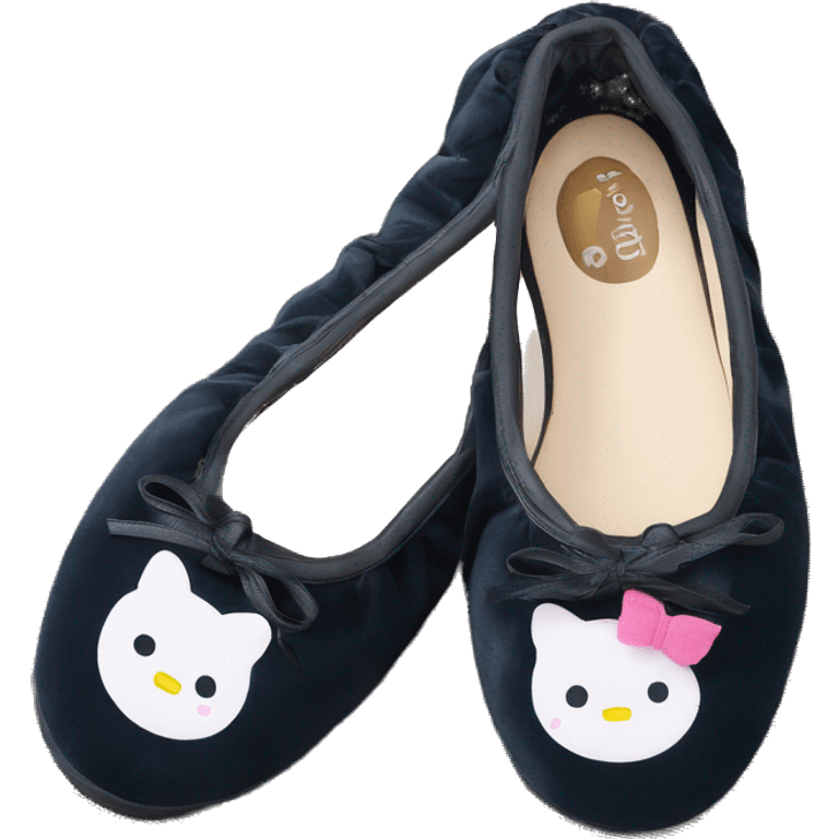 Chaussons ballerines isotoner avec noeud pour femme en tissu semelle du dessous en cuir  emoji