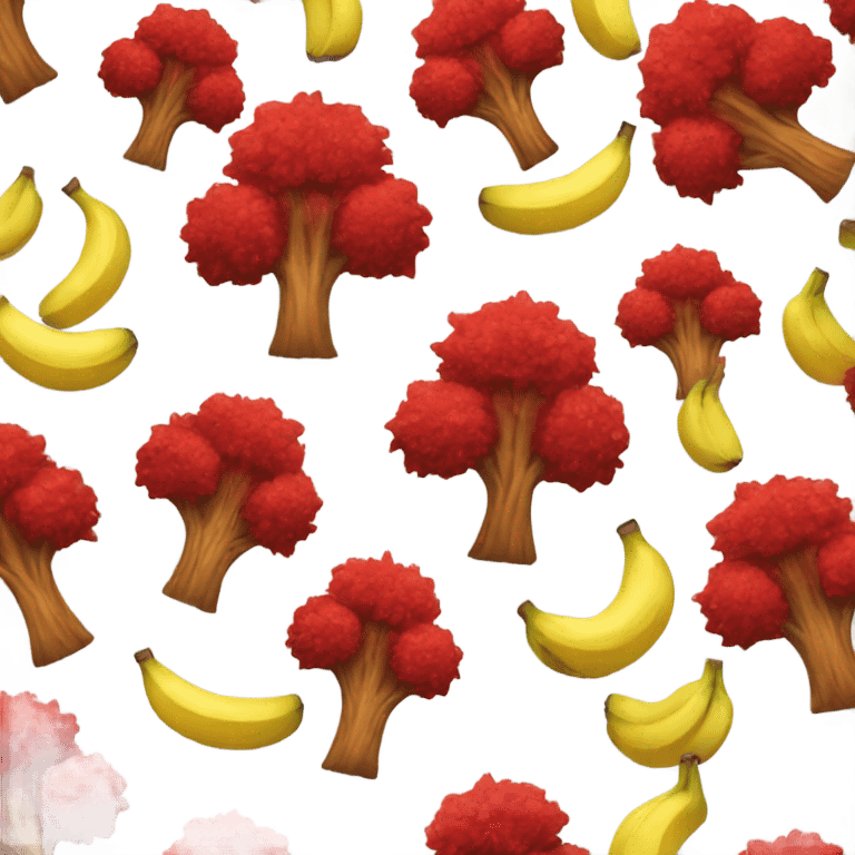 Red tree with bananas on it emoji