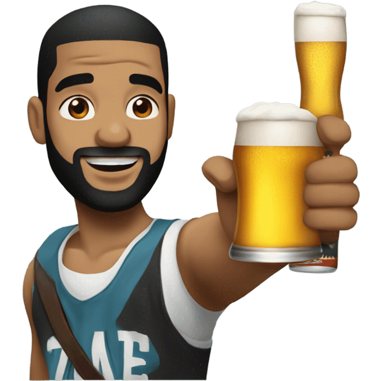 Drake maye drinking a beer emoji