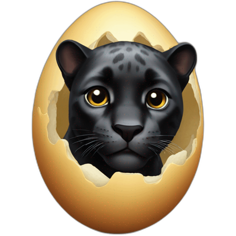 black panther animal in egg emoji