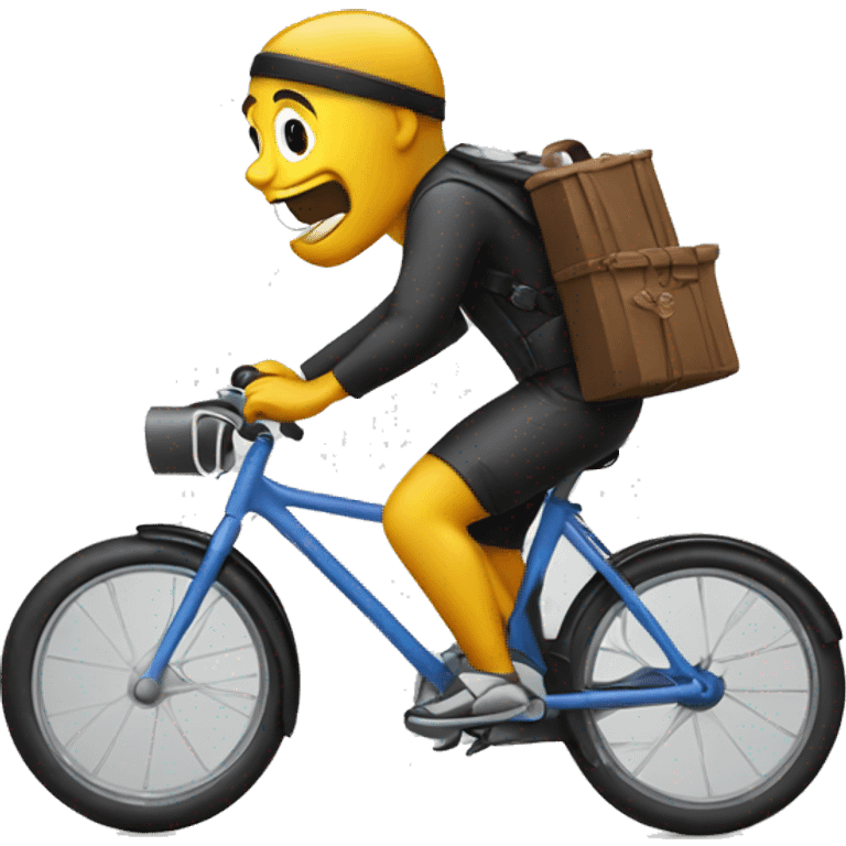 running away from security on bike emoji