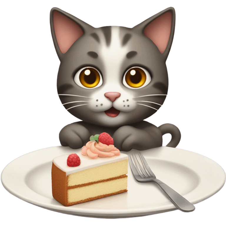 Cat eating cake  emoji