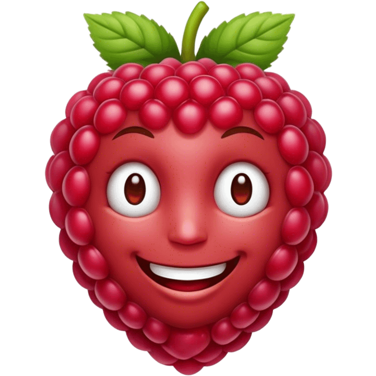 A smiling Raspberry  emoji