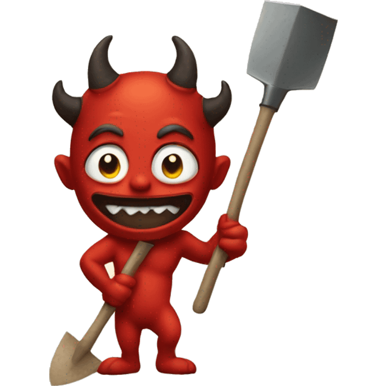 devil holding a shovel emoji